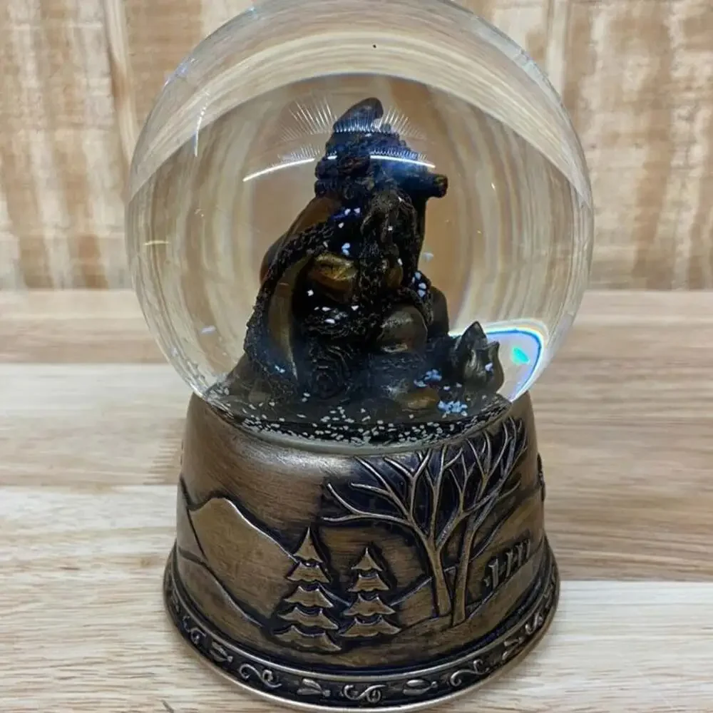 Vtg Target Christmas Snow Globe Musical Santa Reindeer 2007 (Clear Water Inside)